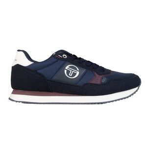 Sergio Tacchini Mens Monza Logo Low Cut Sneakers / Malabar Blue/White/Fig